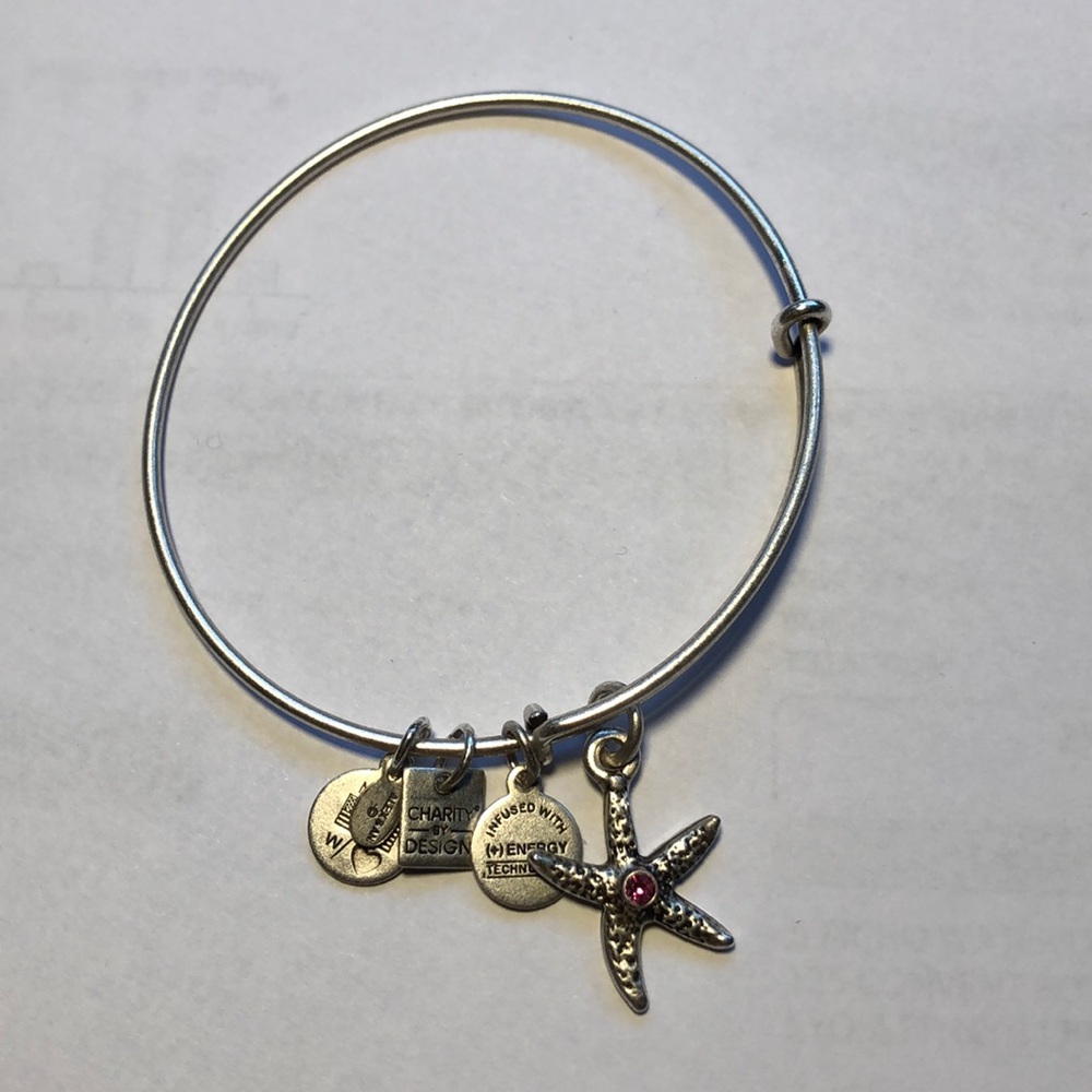 Alex and Ani starfish bracelet w pink stone